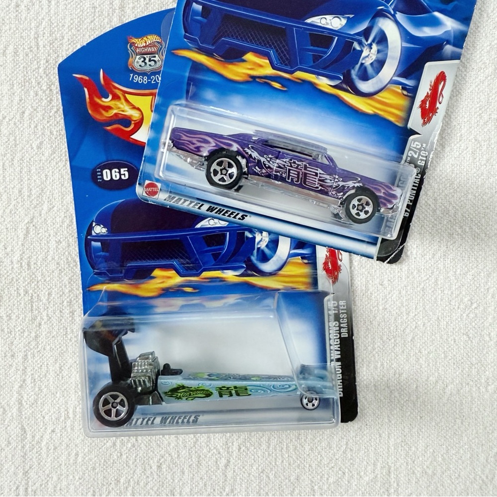 Hot Wheels | Dragon Wagons ‘67 Pontiac GTO & Dragster Car Bundle